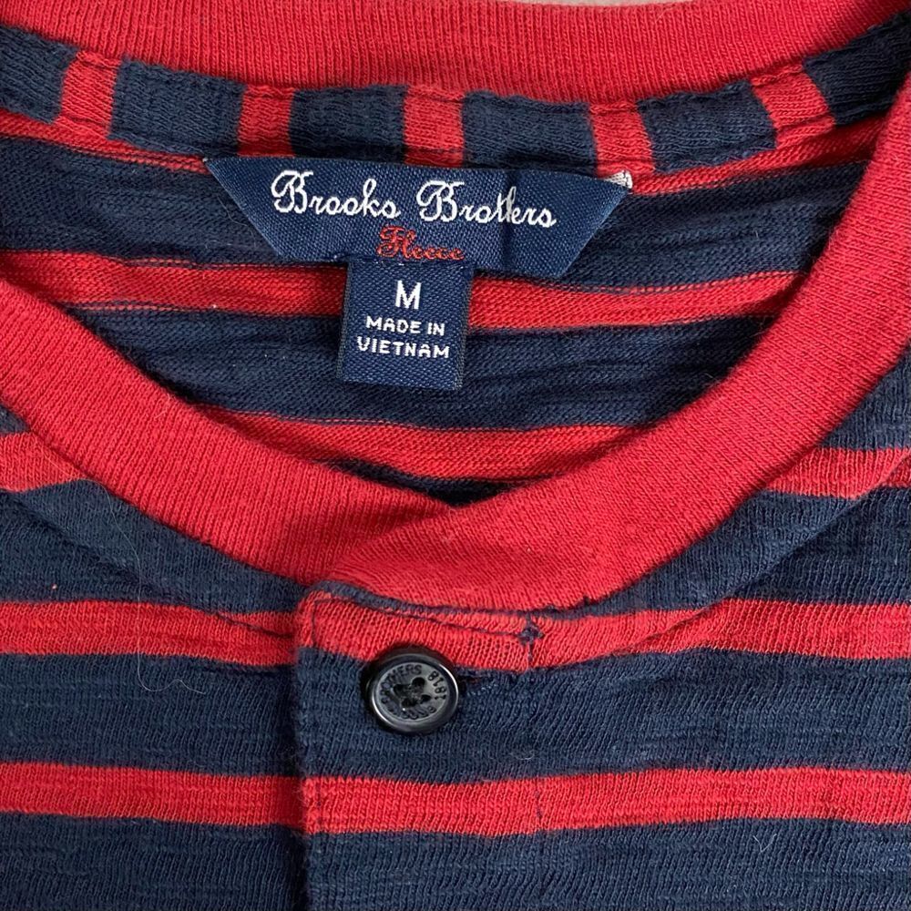 Brooks Brothers Fleece Boys size Medium Stripe Cotton Jersey Henley - Picture 4 of 10